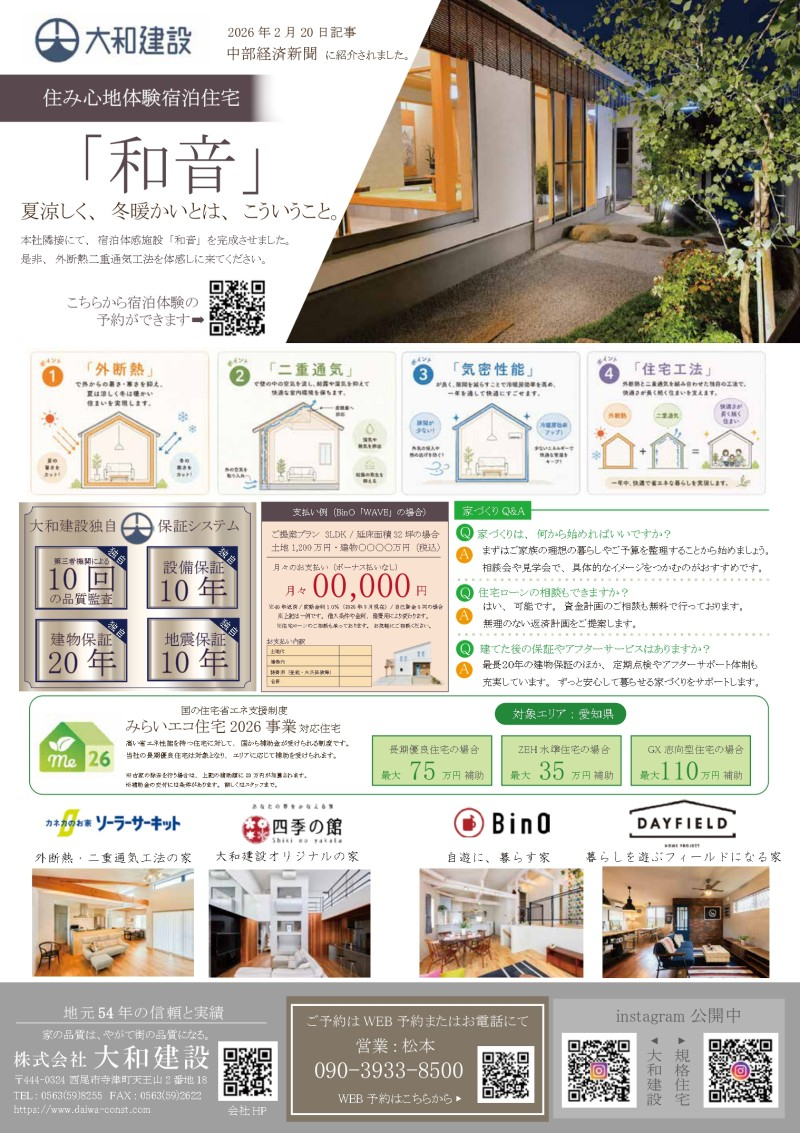 西尾市徳永町 完成見学会